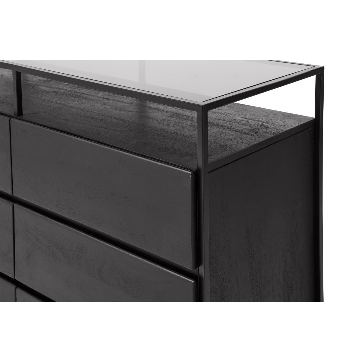 Kilby Wide Chest of Drawers, Black Stain Mango Wood – image 6
