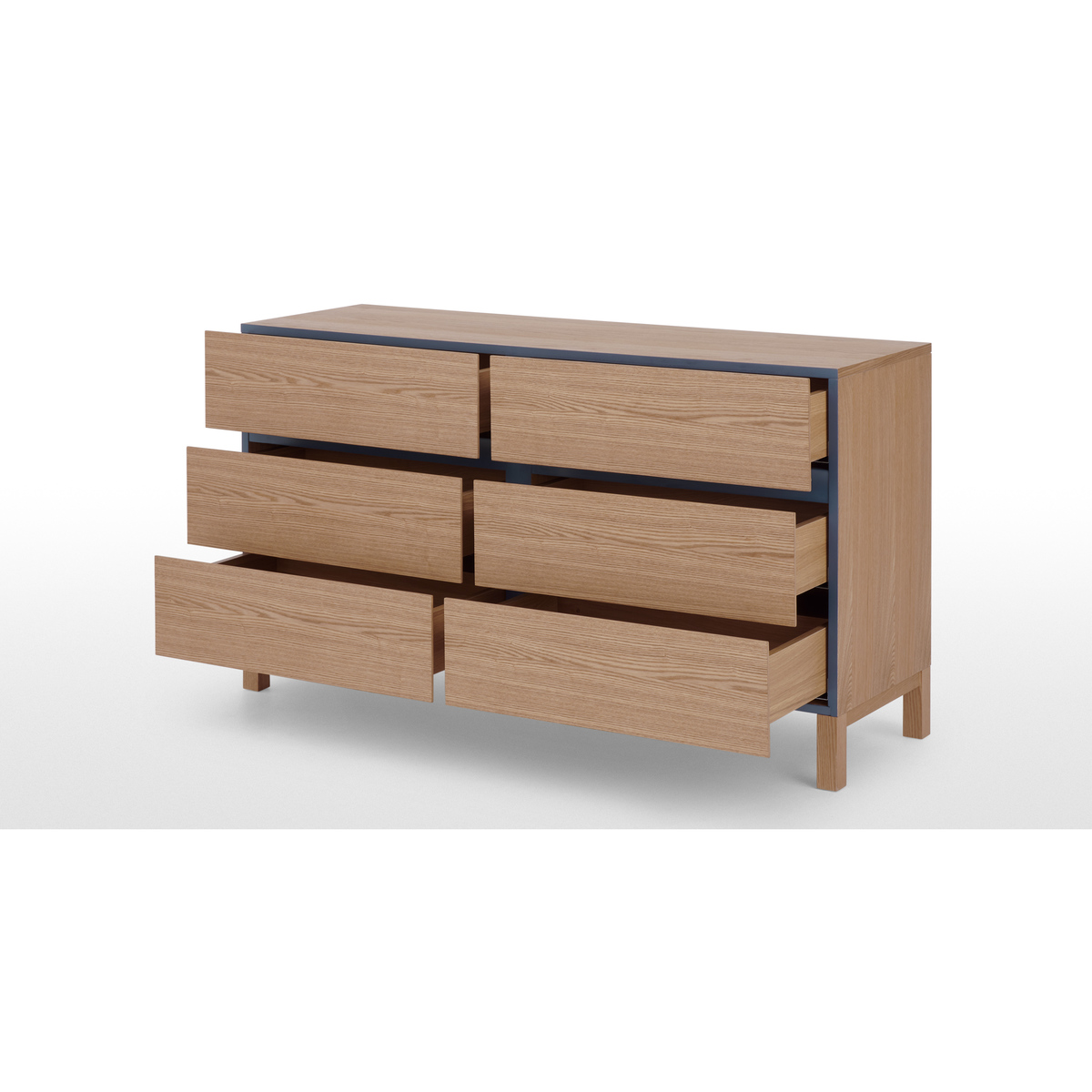 Xander Wide Chest of Drawers, Ash & Navy Blue – image 6