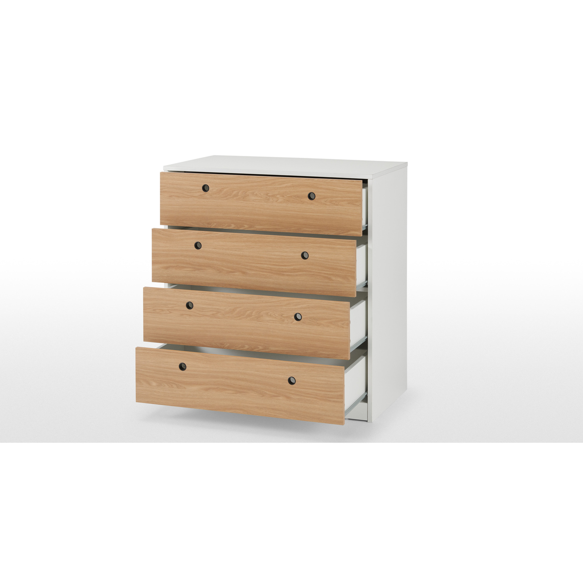 MADE Essentials Tyas Chest of Drawers, White and Oak Effect – image 3