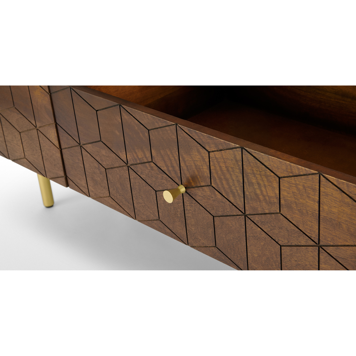 Hedra Wide Chest of Drawers, Mango wood and Brass – image 6