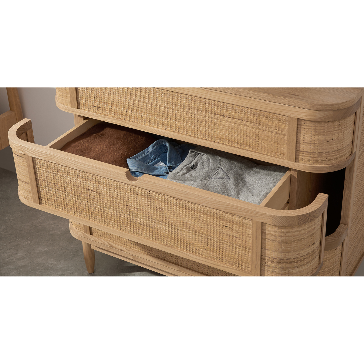 Liana Chest of Drawers, Ash & Rattan – image 4