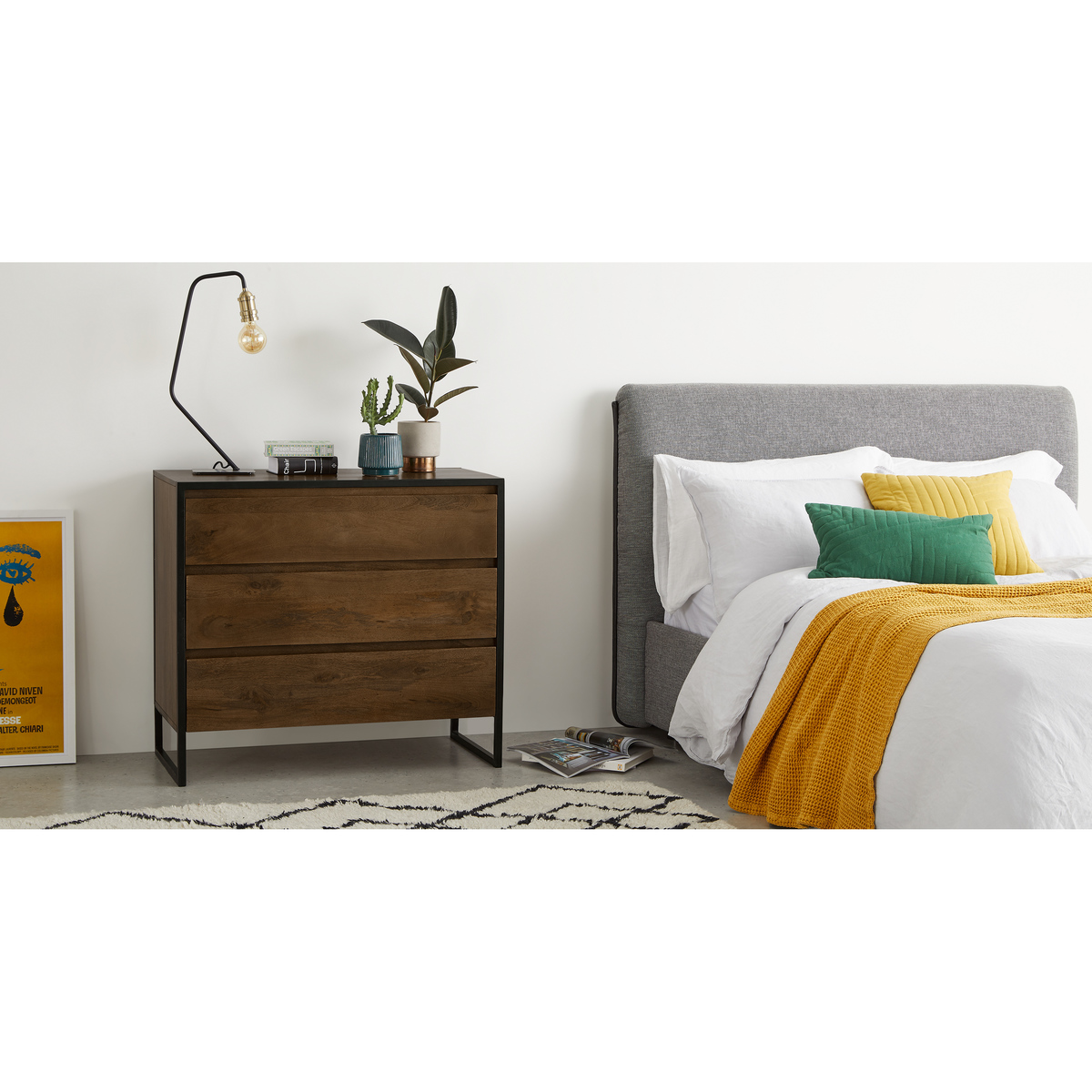 Rena Chest of Drawers, Mango Wood and Black Metal – image 3