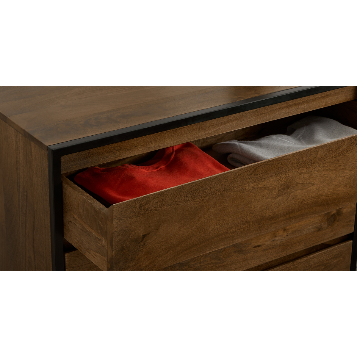 Rena Chest of Drawers, Mango Wood and Black Metal – image 4