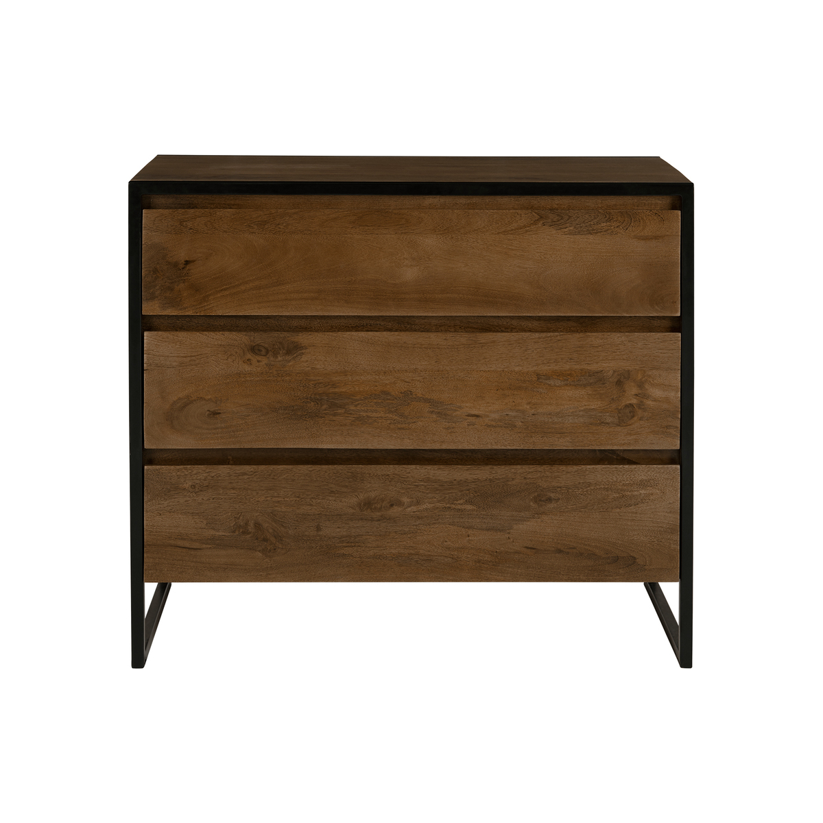 Rena Chest of Drawers, Mango Wood and Black Metal – image 1