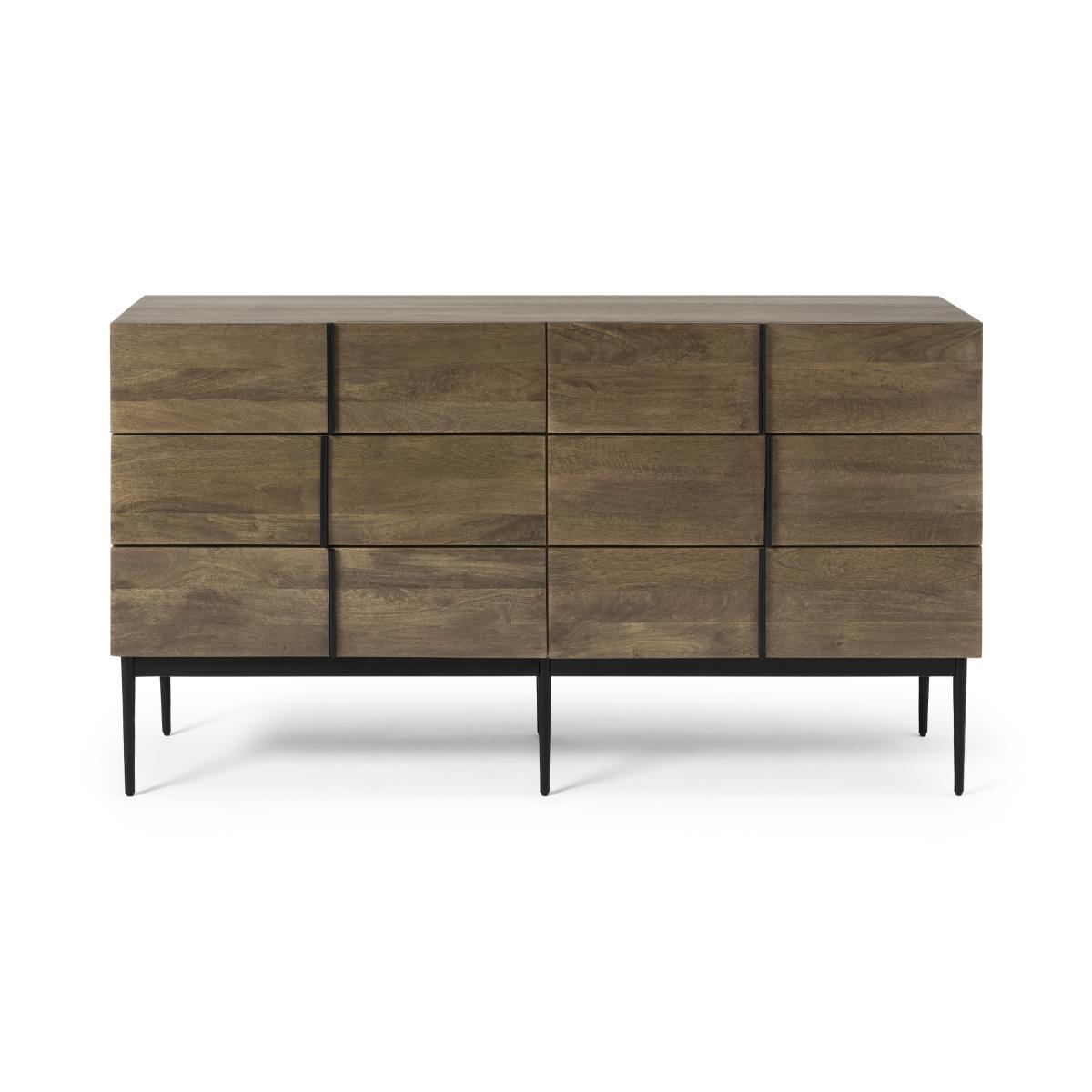 Rakara Wide Chest of Drawers, Warm Chestnut Mango Wood – image 2
