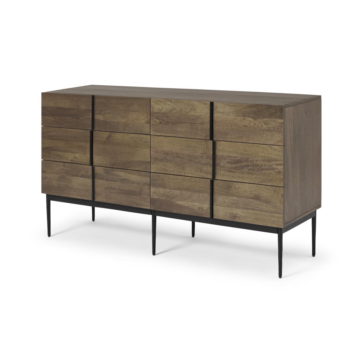 Rakara Wide Chest of Drawers, Warm Chestnut Mango Wood – image 3