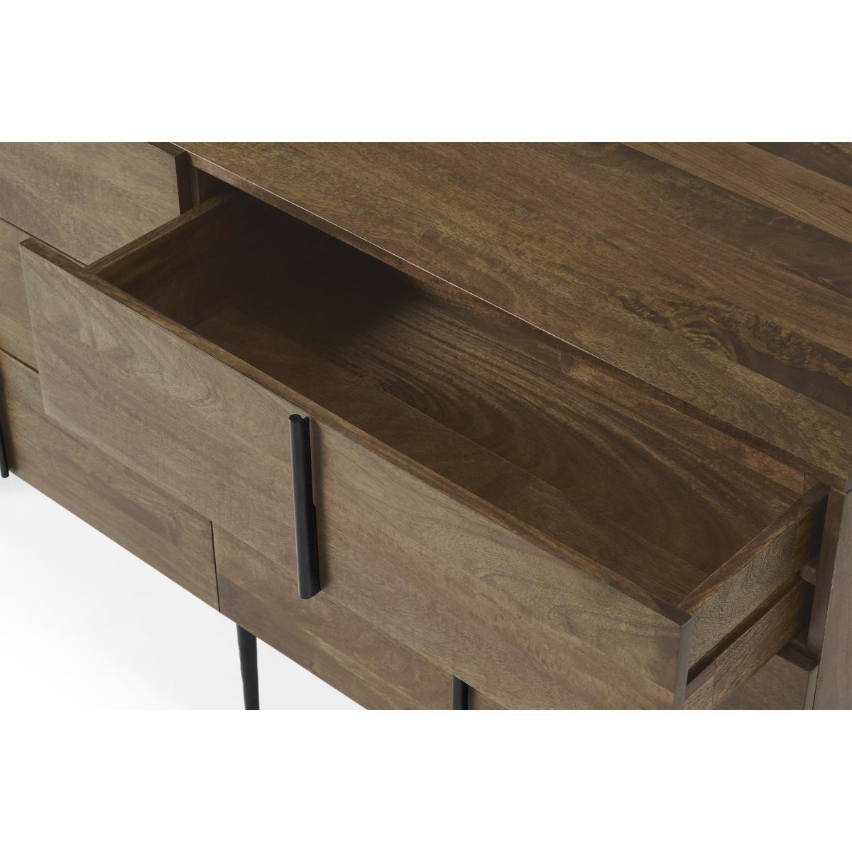 Rakara Wide Chest of Drawers, Warm Chestnut Mango Wood – image 4