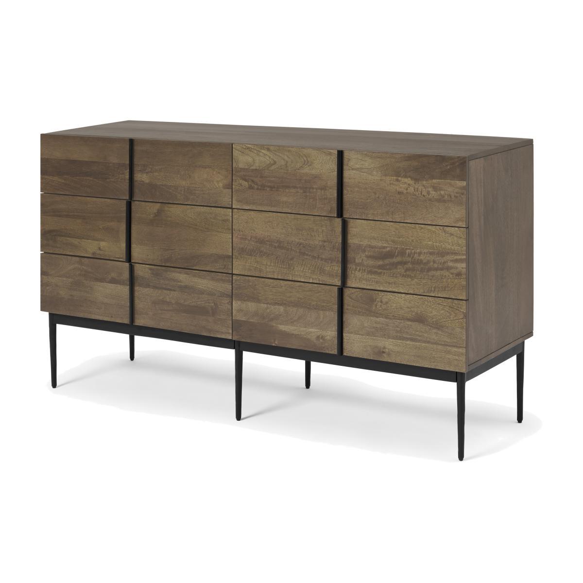 Rakara Wide Chest of Drawers, Warm Chestnut Mango Wood – image 1