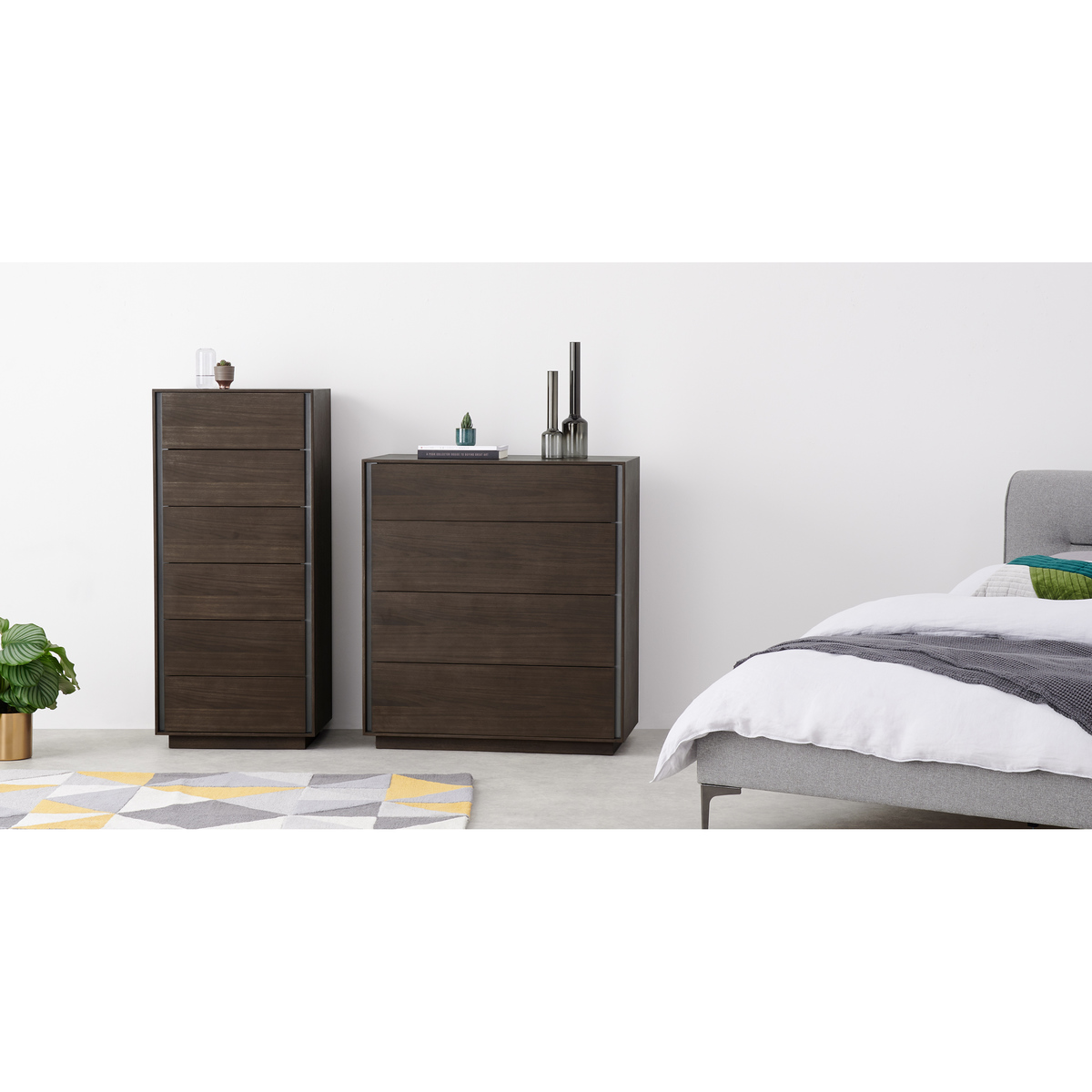 Lecki Chest Of Drawers, Walnut & Stainless Steel – image 3
