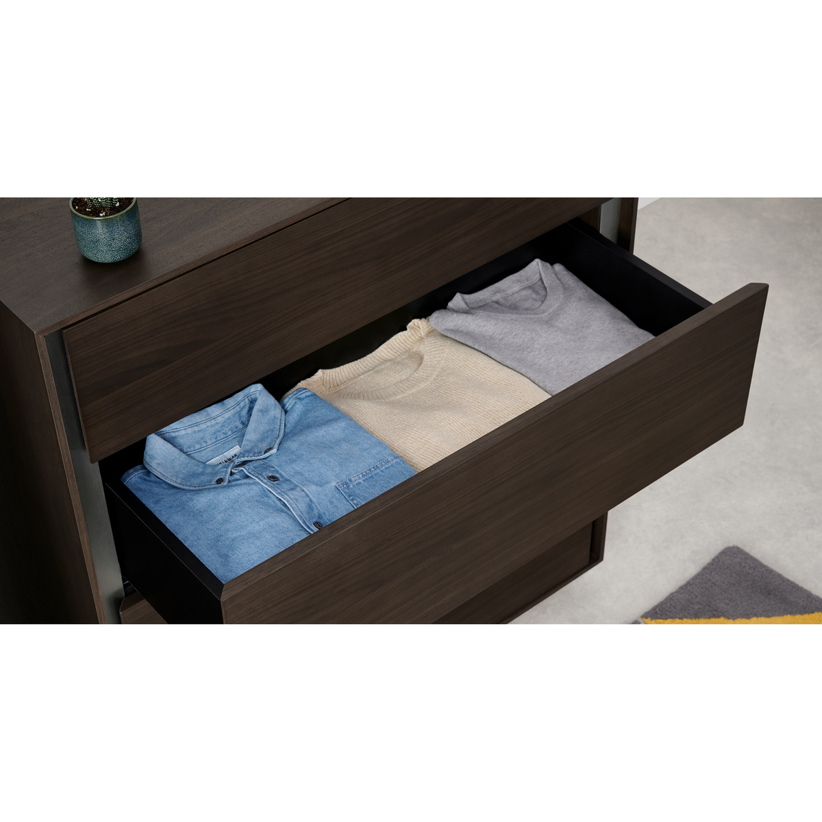 Lecki Chest Of Drawers, Walnut & Stainless Steel – image 6