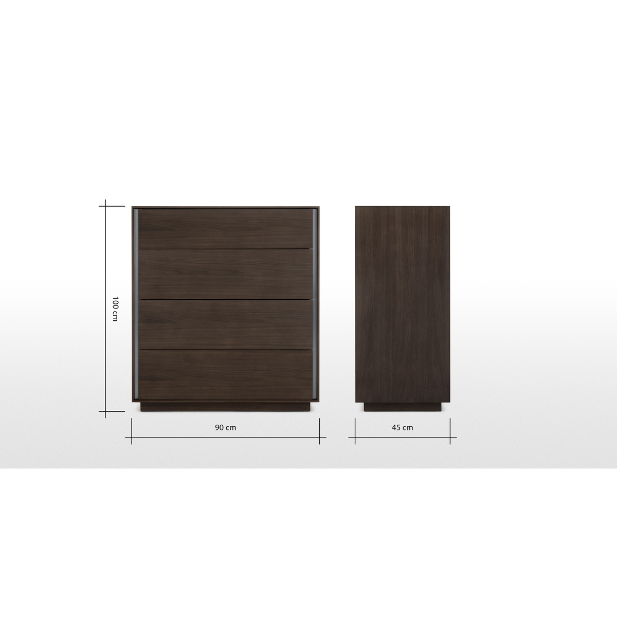 Lecki Chest Of Drawers, Walnut & Stainless Steel – image 9