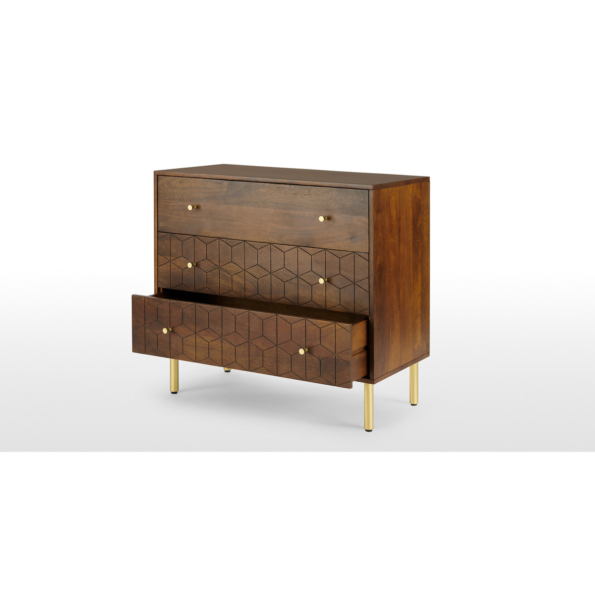 Hedra Chest of Drawers, Mango Wood & Brass – image 5