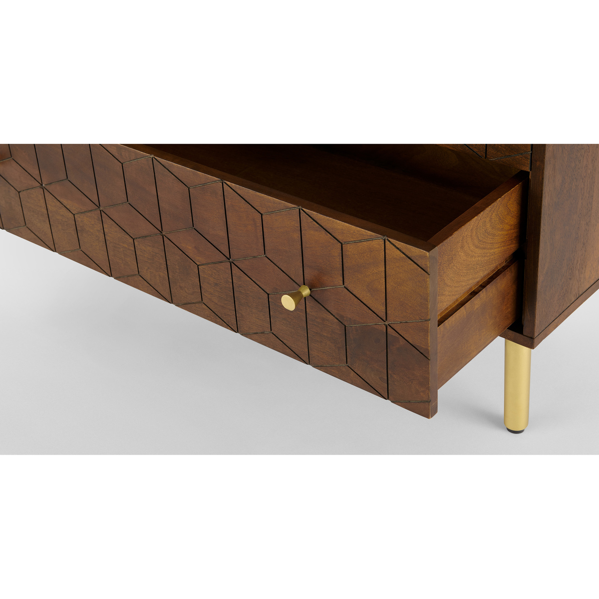 Hedra Chest of Drawers, Mango Wood & Brass – image 6