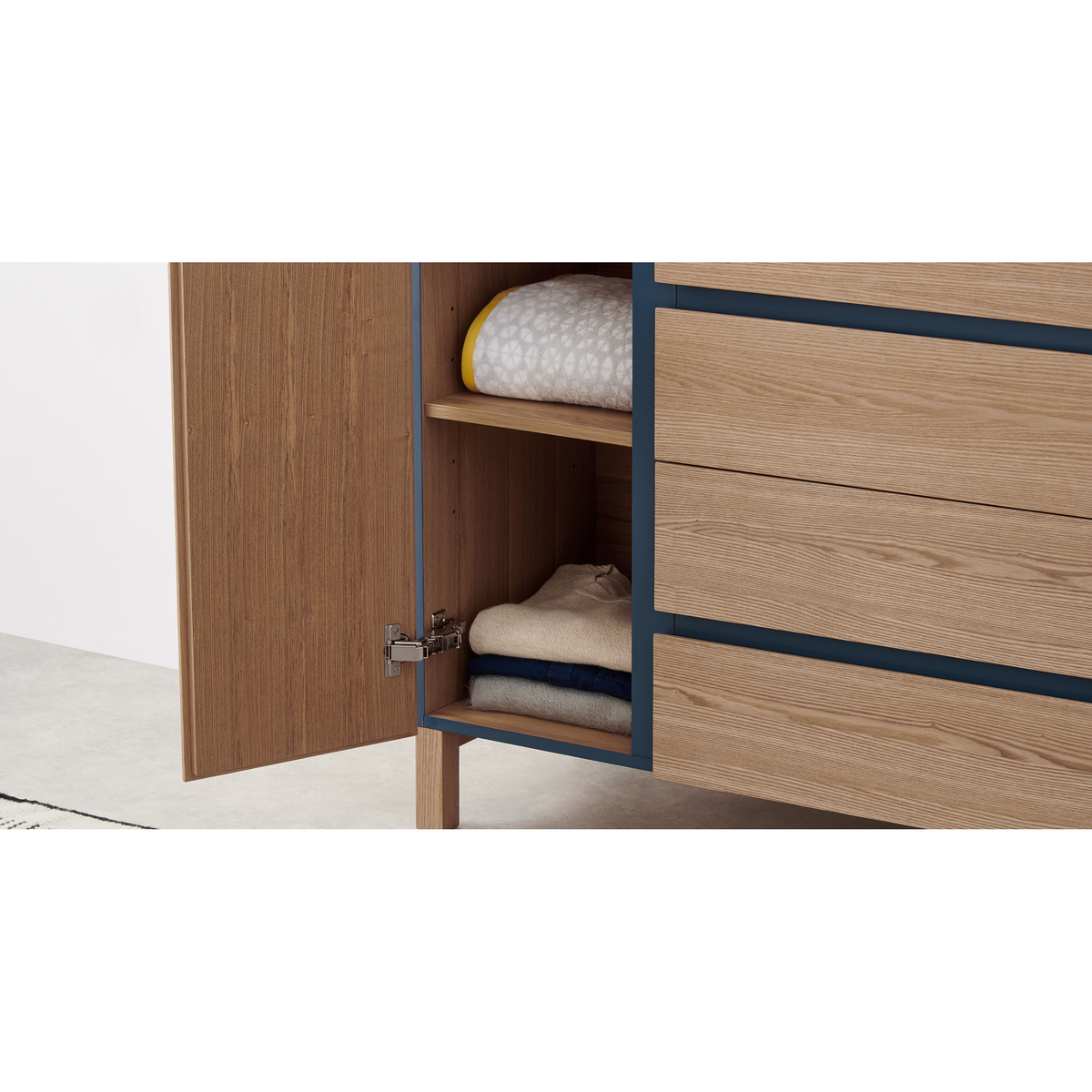 Xander Chest of Drawers, Ash & Navy Blue – image 5