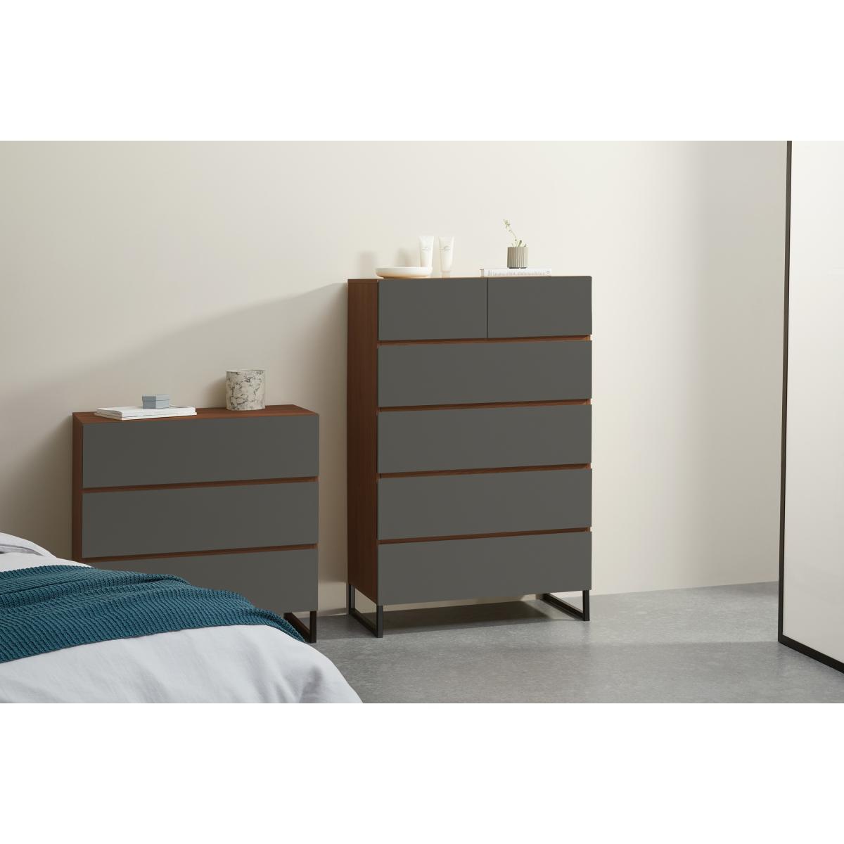 Hopkins Tall Multi Chest, Grey and Walnut Effect – image 4