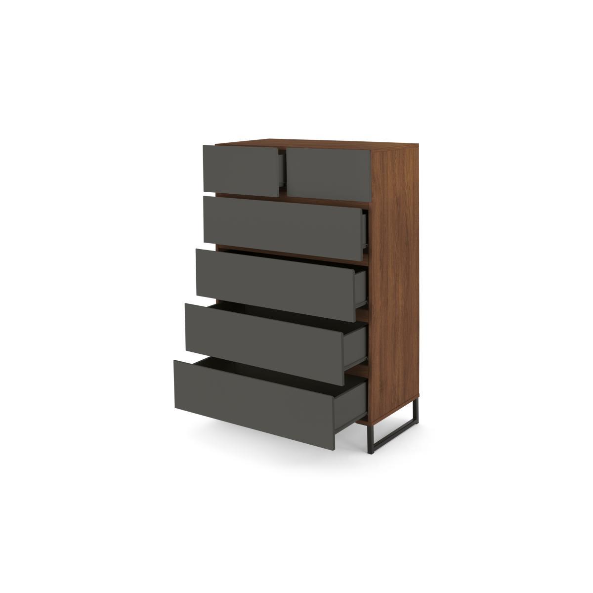 Hopkins Tall Multi Chest, Grey and Walnut Effect – image 6