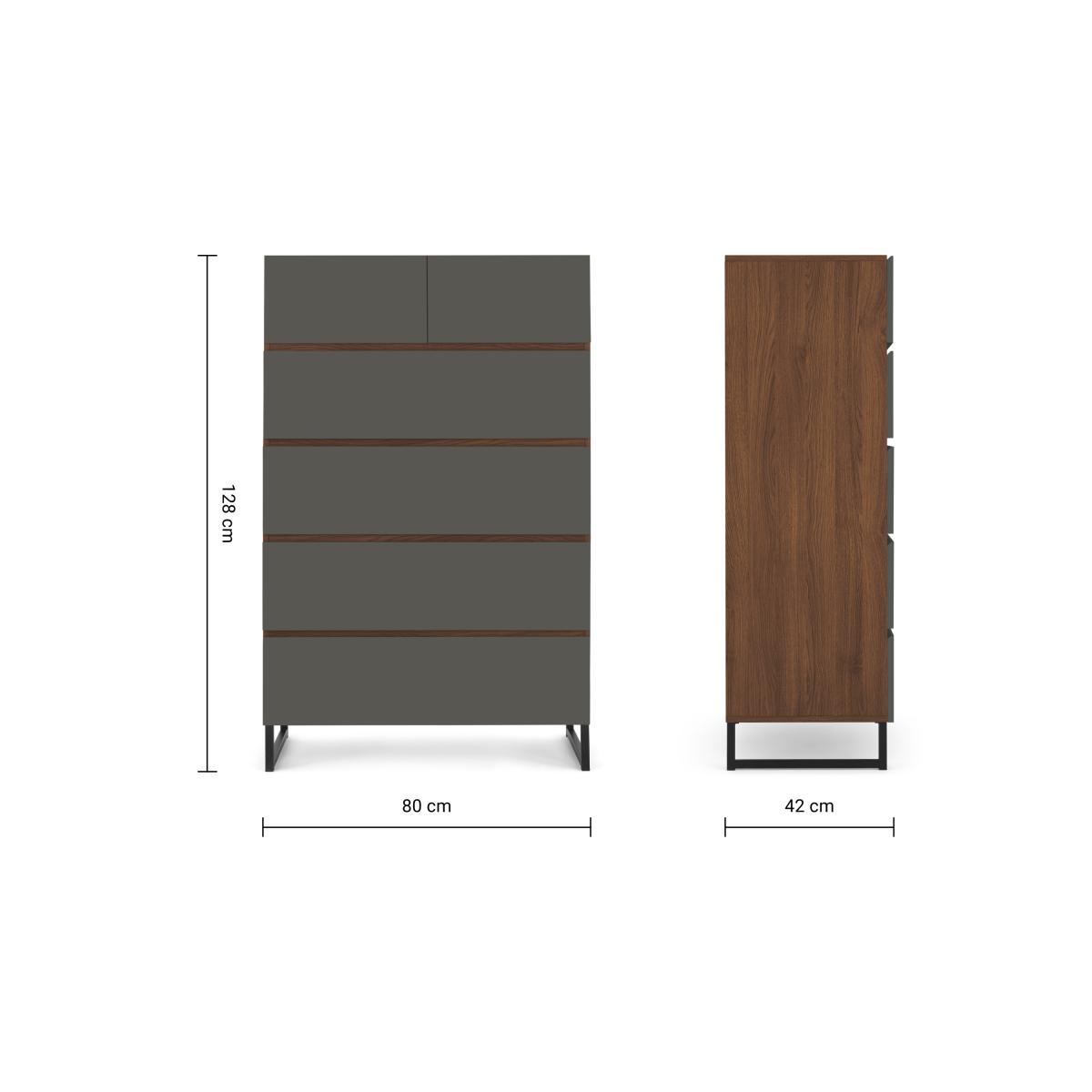 Hopkins Tall Multi Chest, Grey and Walnut Effect – image 9