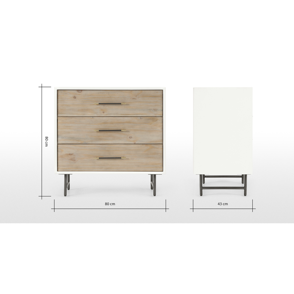 Ocanda Chest of Drawers, White & Pine – image 9
