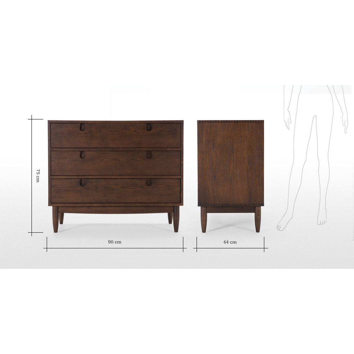 Penn Compact Chest of Drawers, Dark Stain Ash – image 7