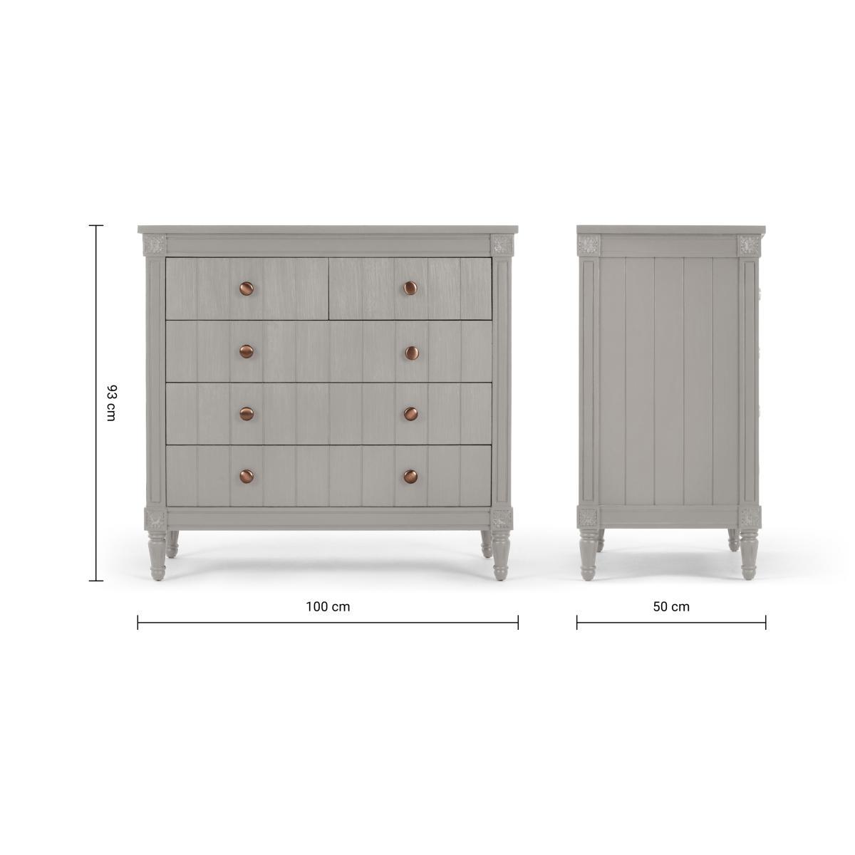 Bourbon Vintage Chest Of Drawers, Grey – image 10