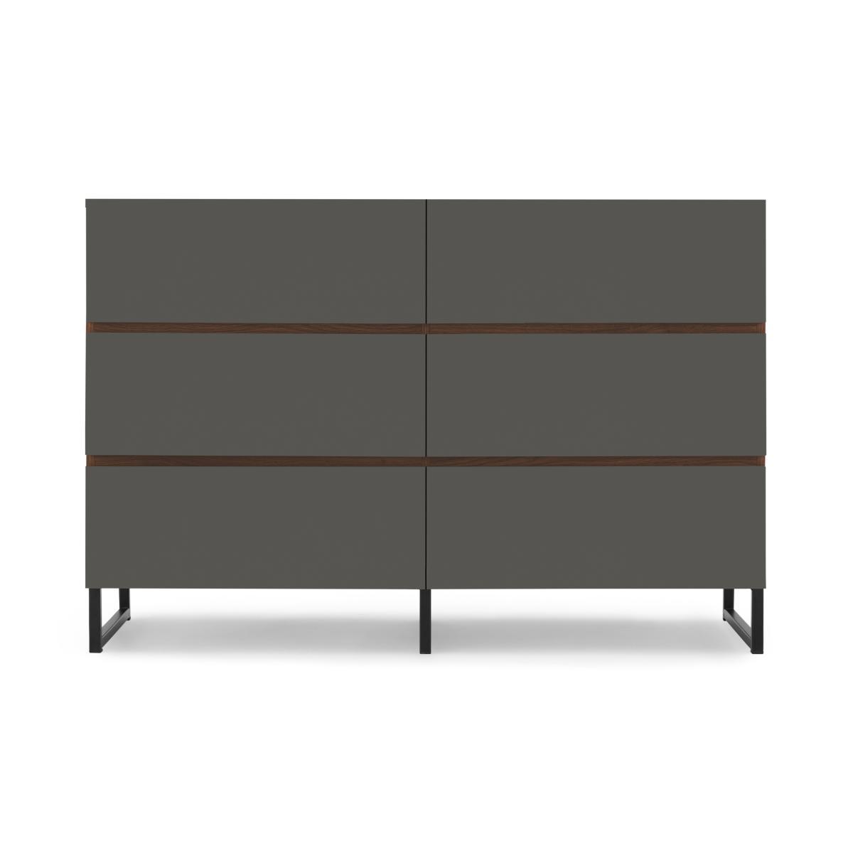 Hopkins Wide Chest of Drawers, Grey and Walnut Effect – image 2