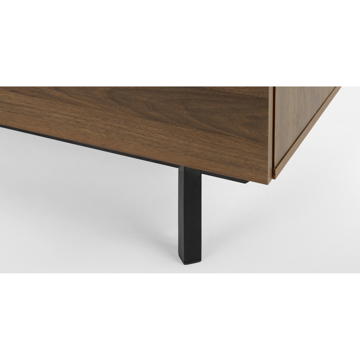 Damien Wide Chest of Drawers, Walnut & Black – image 6