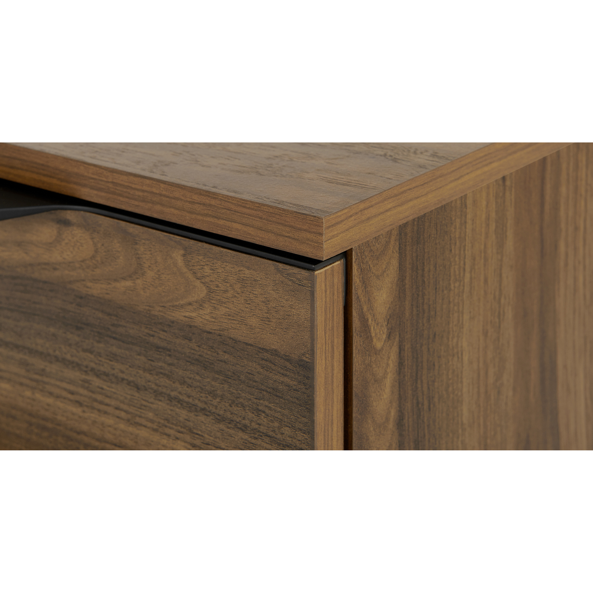 Damien Wide Chest of Drawers, Walnut & Black – image 7