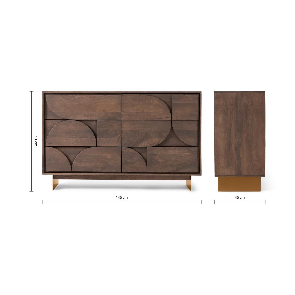 Keala Wide Chest of Drawers, Mango Wood – image 9