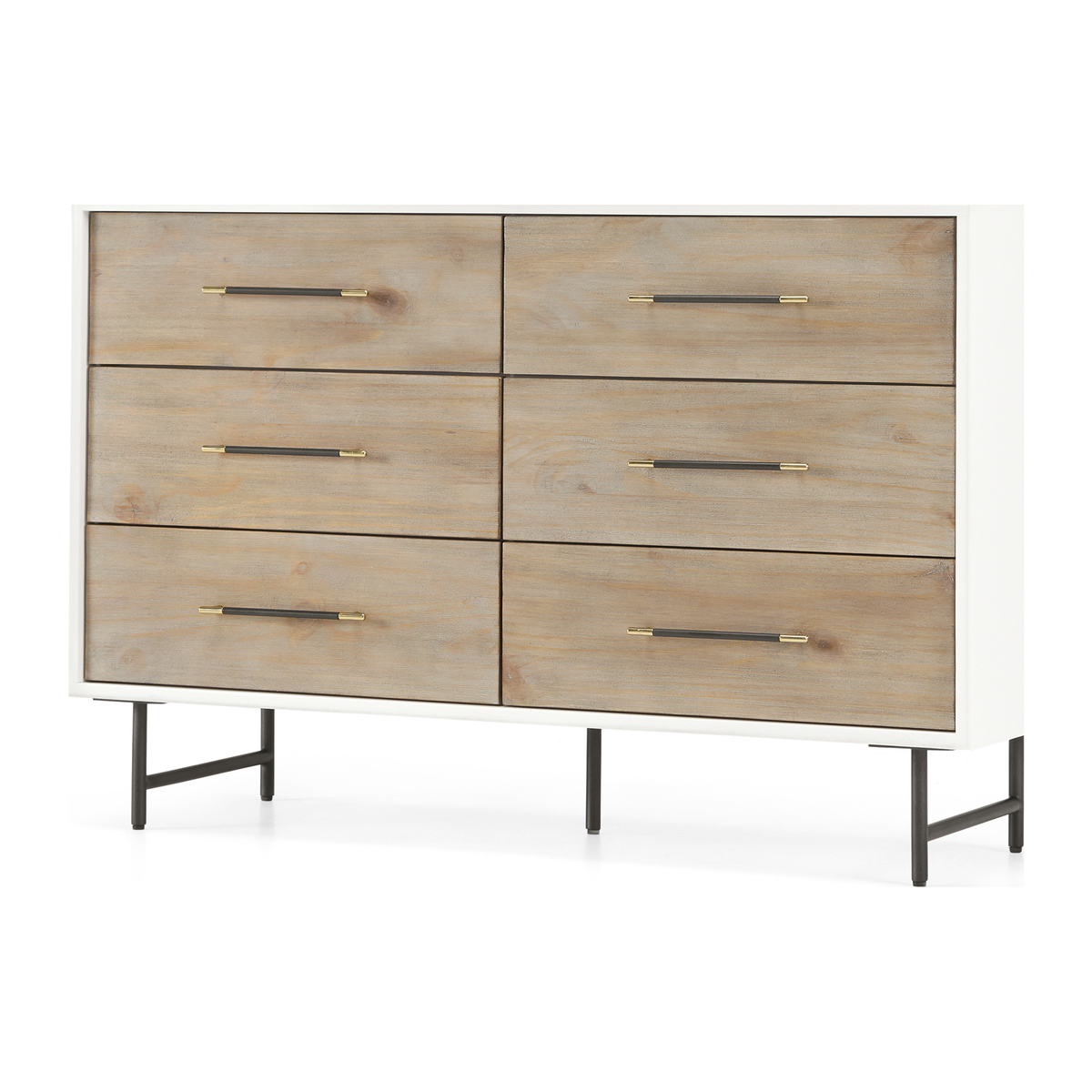 Ocanda Wide Chest Of Drawers, White & Pine – image 2