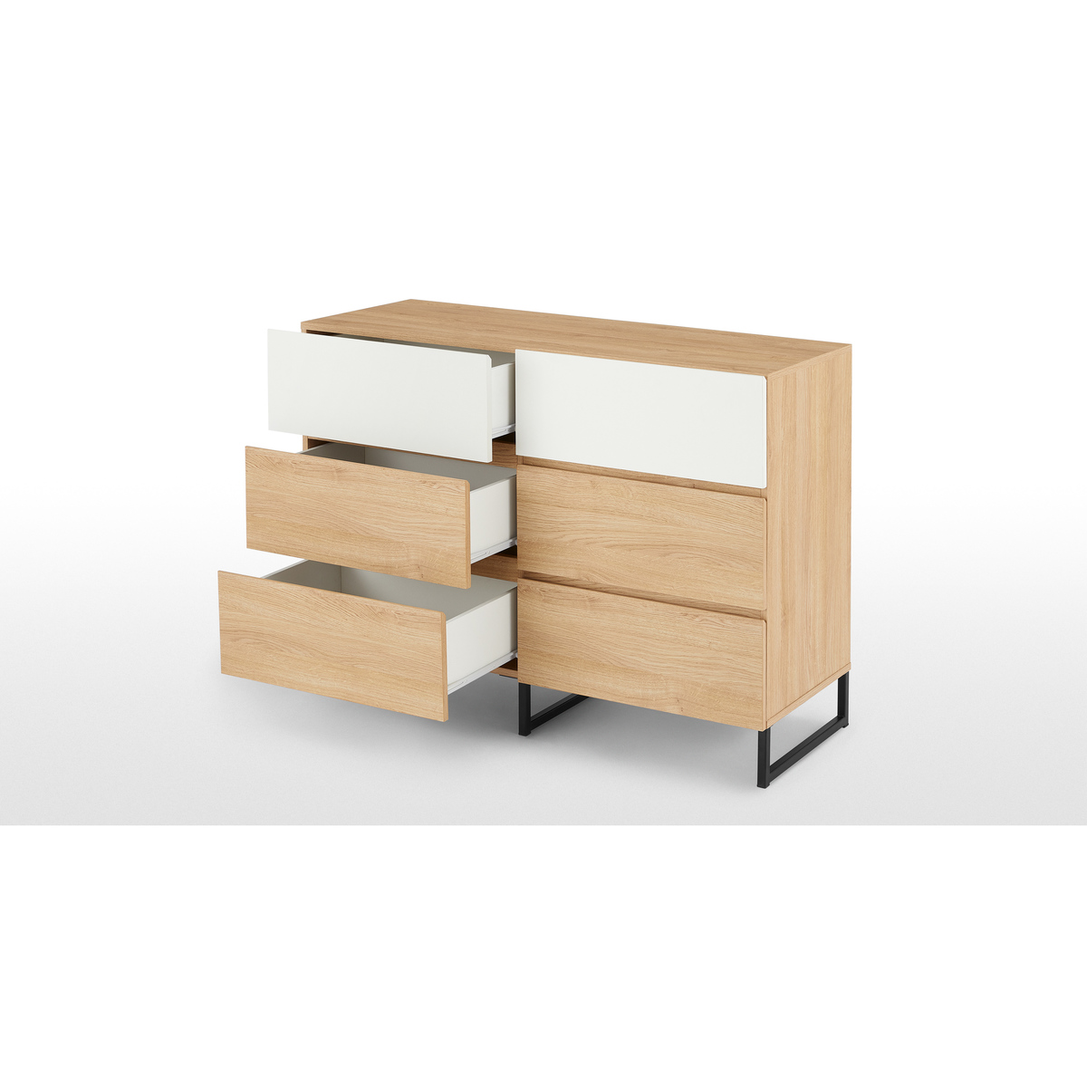 MADE Essentials Hopkins Wide Chest Of Drawers, Oak Effect & White – image 5