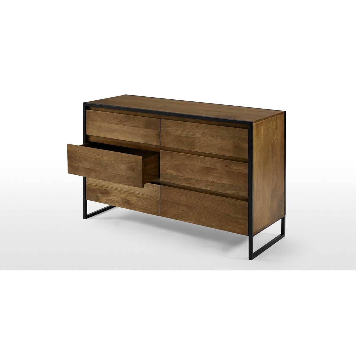 Rena Wide Chest of Drawers, Mango Wood & Black – image 5