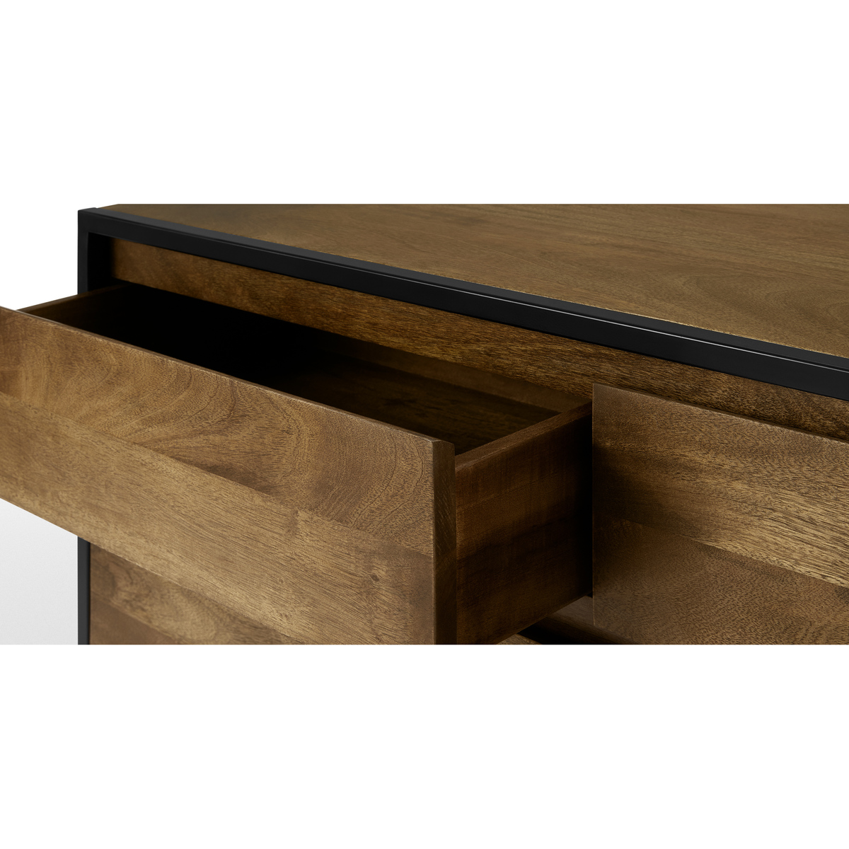 Rena Wide Chest of Drawers, Mango Wood & Black – image 6