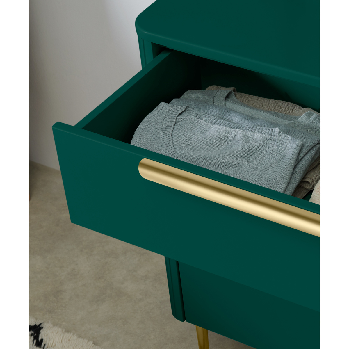 Ebro Wide Chest of Drawers, Peacock Green – image 6