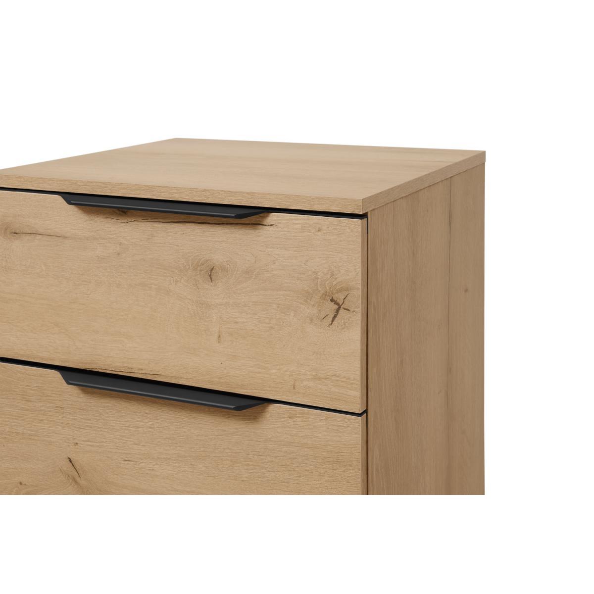Damien Tall Chest of Drawers, Oak Effect & Black – image 6