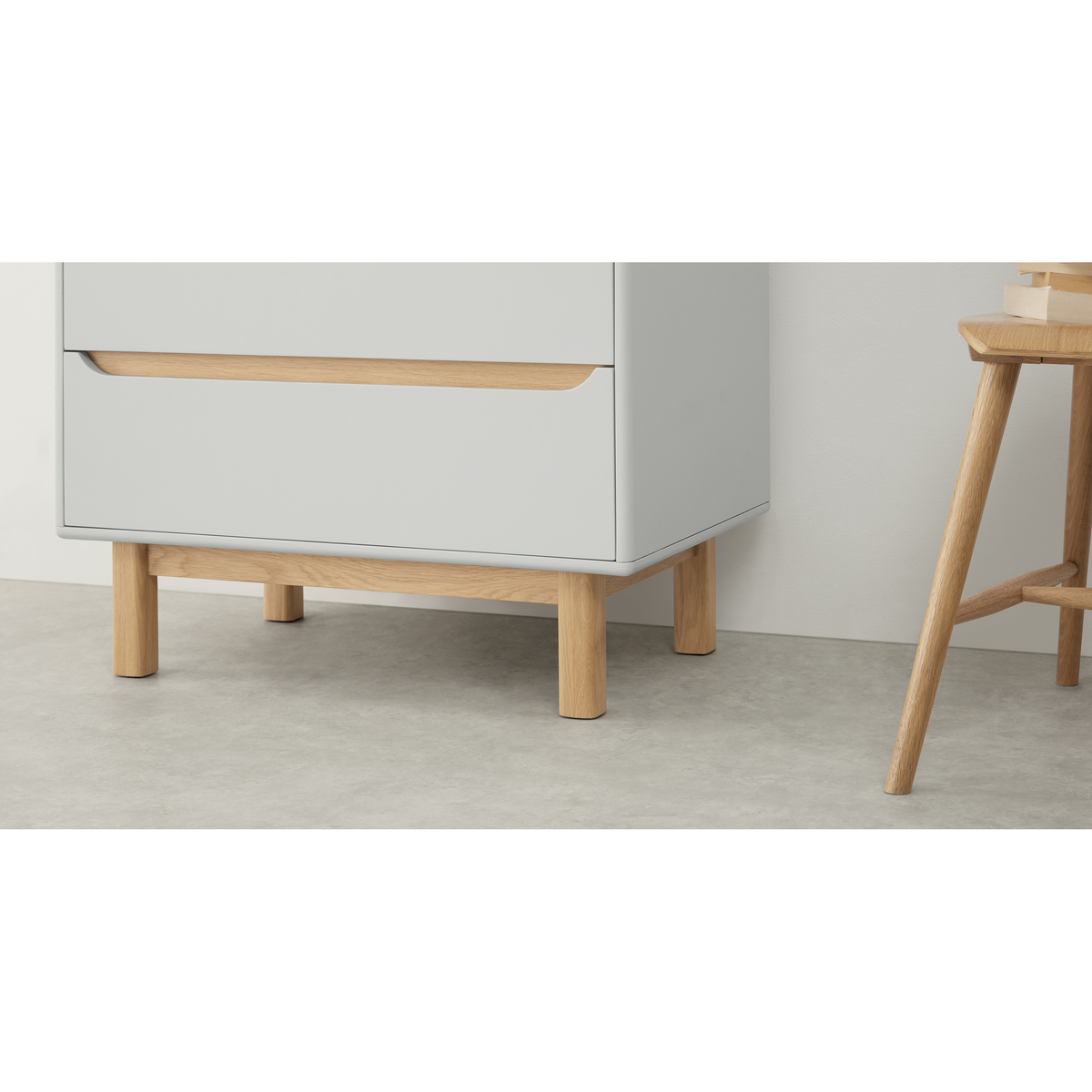 Jayden Tall Chest of Drawers, Grey & Oak – image 5