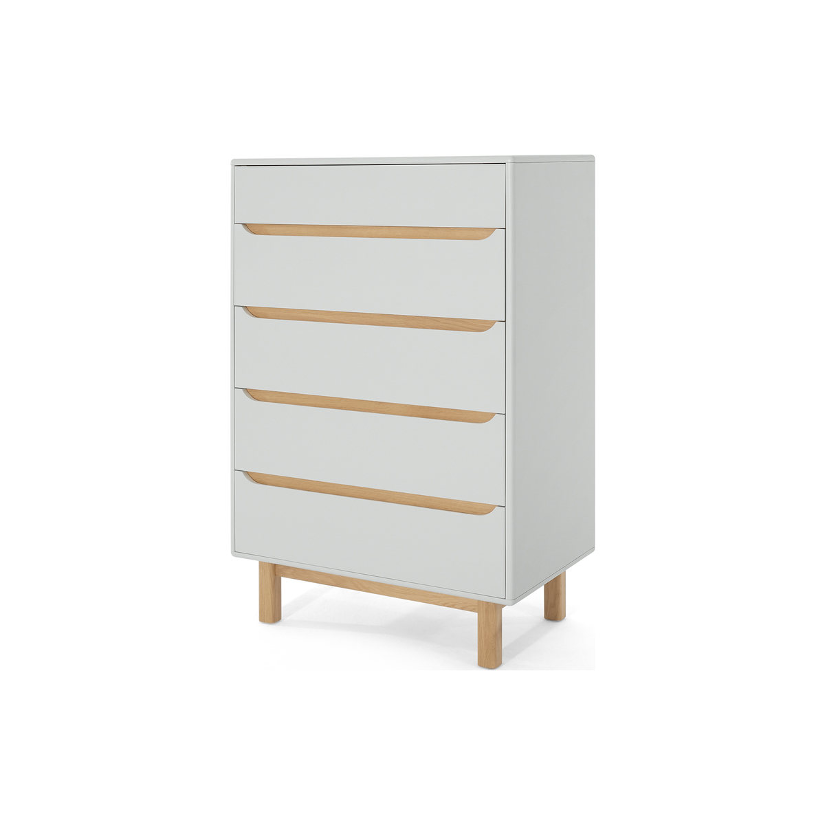 Jayden Tall Chest of Drawers, Grey & Oak – image 2