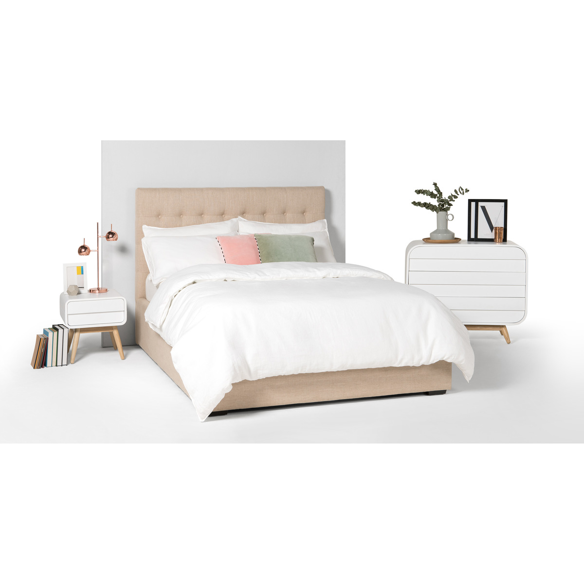 Esme Chest of Drawers, White and Ash – image 4