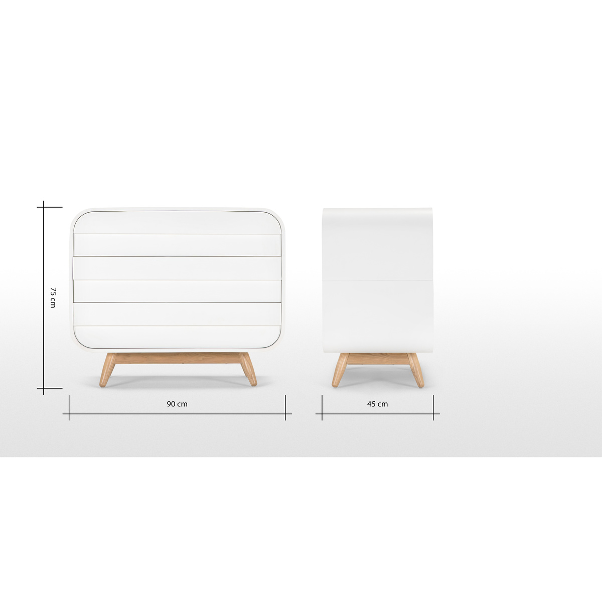 Esme Chest of Drawers, White and Ash – image 10