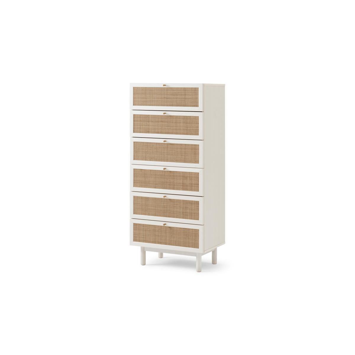 Pavia Tallboy, Natural Rattan & White Oak Effect – image 3