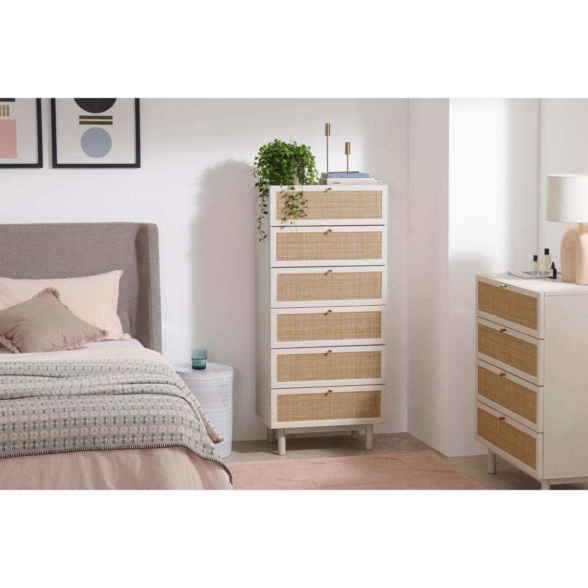 Pavia Tallboy, Natural Rattan & White Oak Effect – image 4