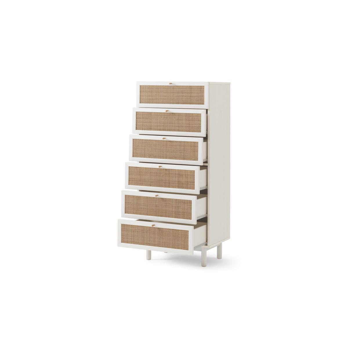 Pavia Tallboy, Natural Rattan & White Oak Effect – image 6