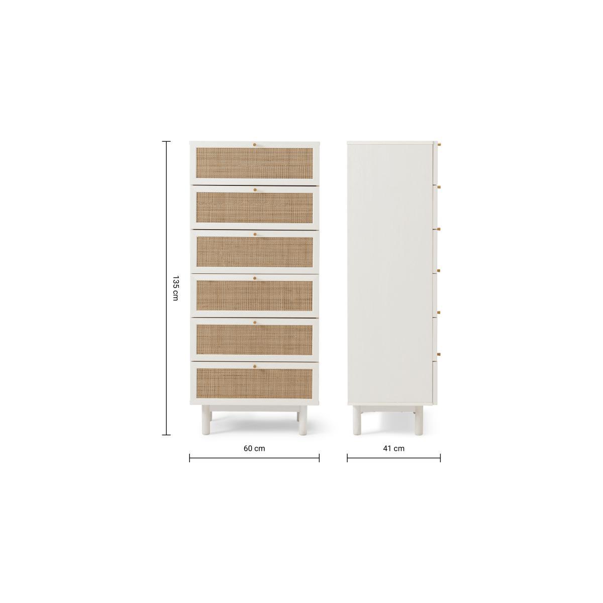Pavia Tallboy, Natural Rattan & White Oak Effect – image 9