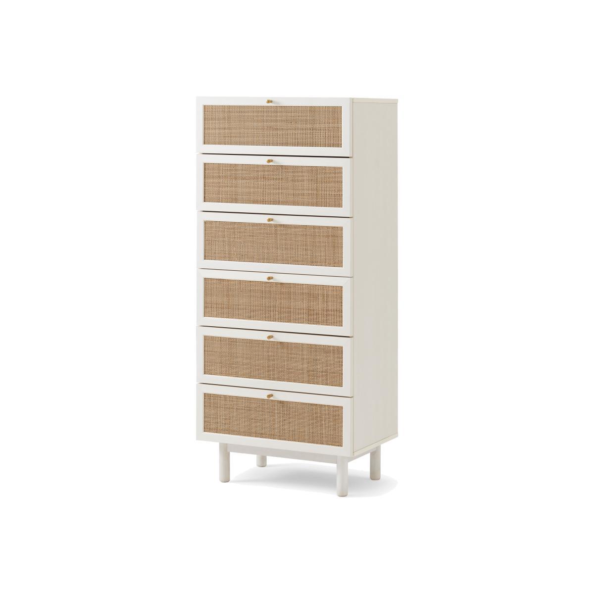 Pavia Tallboy, Natural Rattan & White Oak Effect – image 1