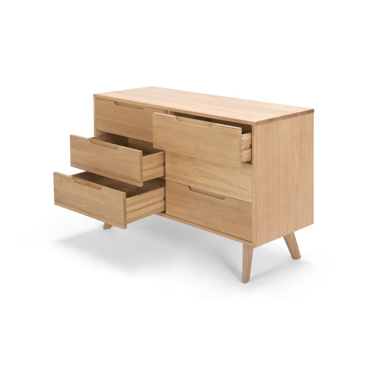 Jenson Wide Chest of Drawers, Oak – image 6