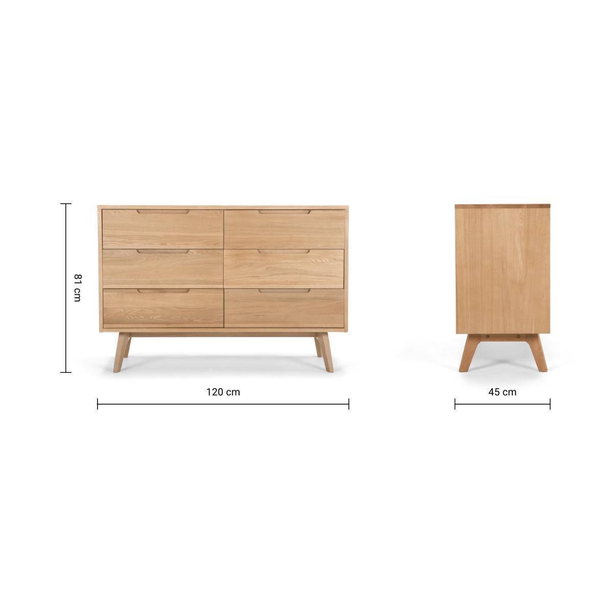 Jenson Wide Chest of Drawers, Oak – image 10