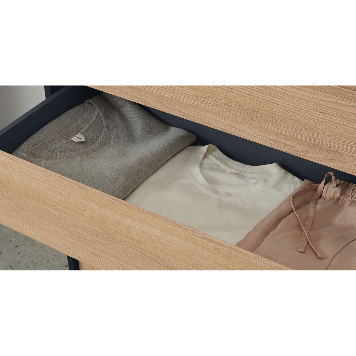Made Essentials Stu Chest of Drawers, Oak Effect & Ocean Blue – image 5