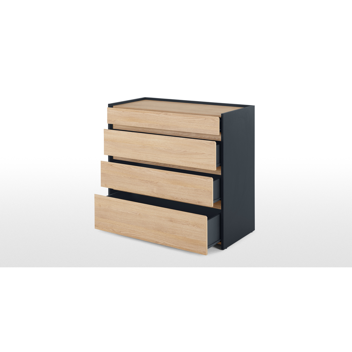 Made Essentials Stu Chest of Drawers, Oak Effect & Ocean Blue – image 6