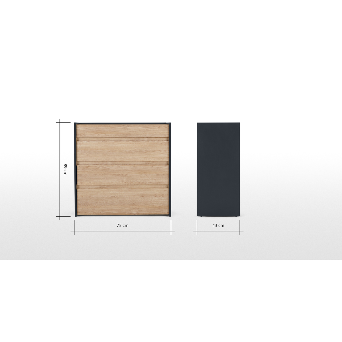 Made Essentials Stu Chest of Drawers, Oak Effect & Ocean Blue – image 10