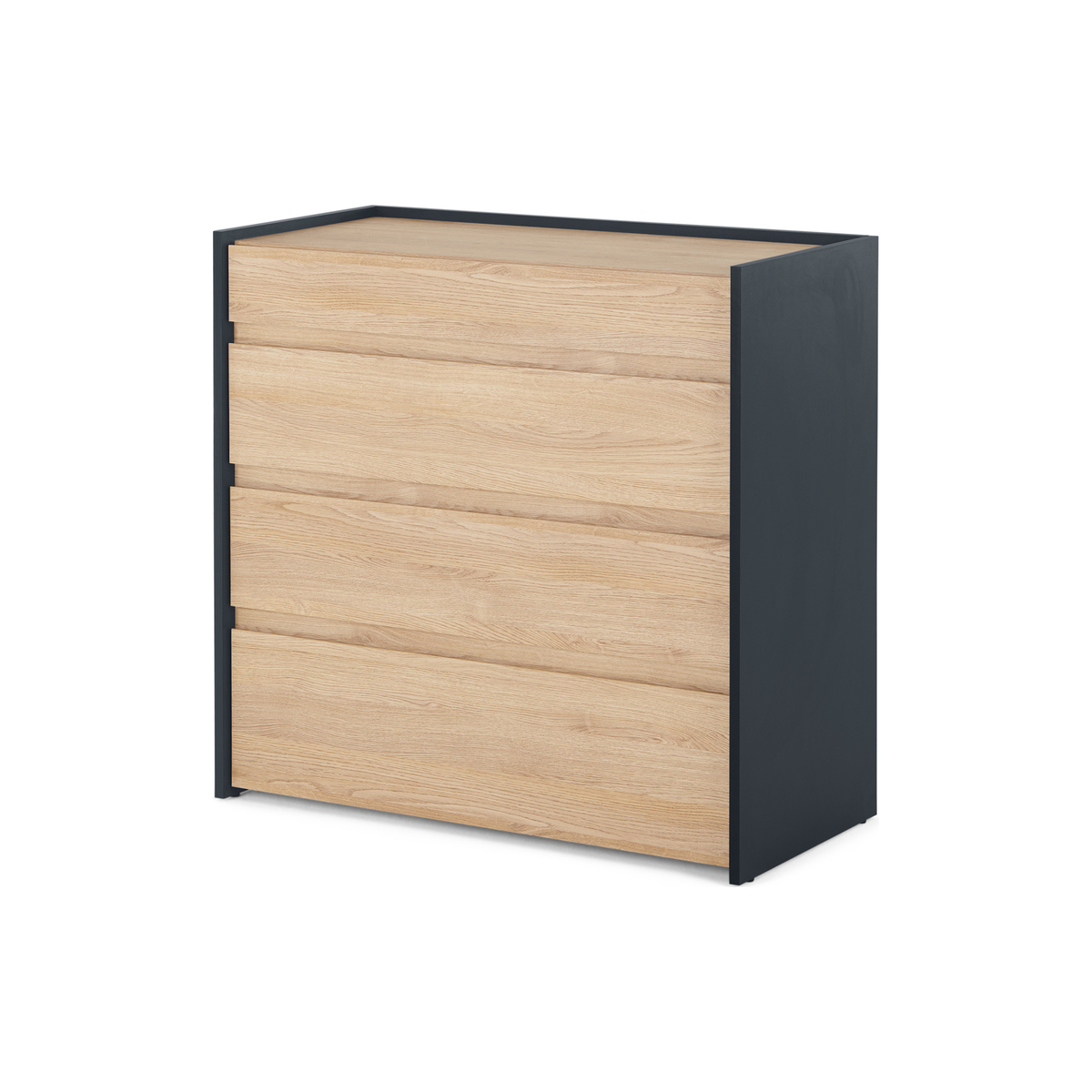 Made Essentials Stu Chest of Drawers, Oak Effect & Ocean Blue – image 2