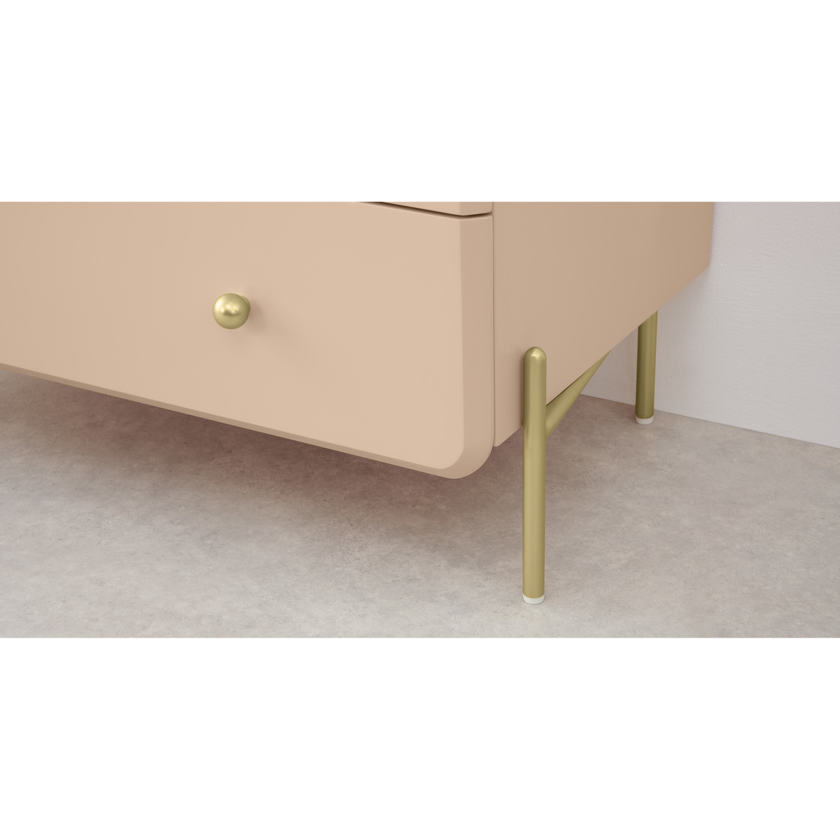Maddie Chest of Drawers, Pink and Brass – image 4